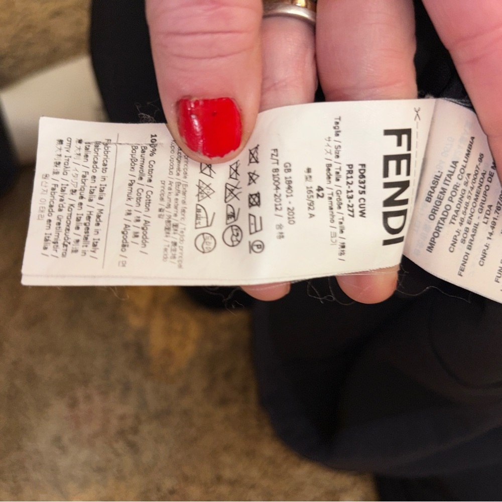 Fendi Black and Navy Silk Midi Dress - Picture 10 of 11
